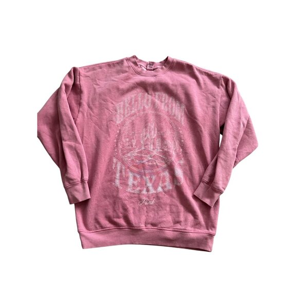 PINK Victoria's Secret Hello from Texas Oversized Sweatshirt Size Medium - Picture 6 of 8